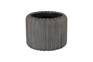 Phillips Collection Vertical Fluted Resin Vase with Stone Matte Finish for Modern Minimalist Decor PH120784