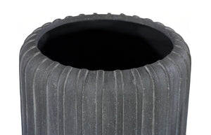 Phillips Collection Vertical Fluted Resin Vase with Stone Matte Finish for Modern Minimalist Decor PH120784