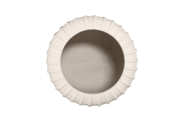 Phillips Collection Vertical Fluted Resin Planter with Stone Cast Finish for Patio or Entryway PH120785