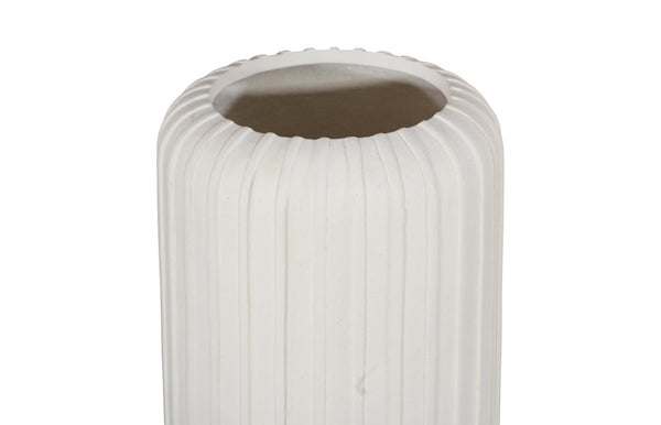 Phillips Collection Vertical Fluted Resin Planter with Stone Cast Finish for Patio or Entryway PH120785