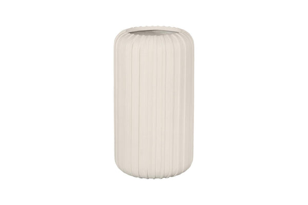 Phillips Collection Vertical Fluted Resin Planter with Stone Cast Finish for Patio or Entryway PH120785