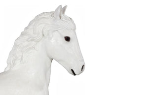 Phillips Collection Pony Walking Sculpture Resin Cast White Gel Coat Modern Floor Accent Statement Piece PH120917