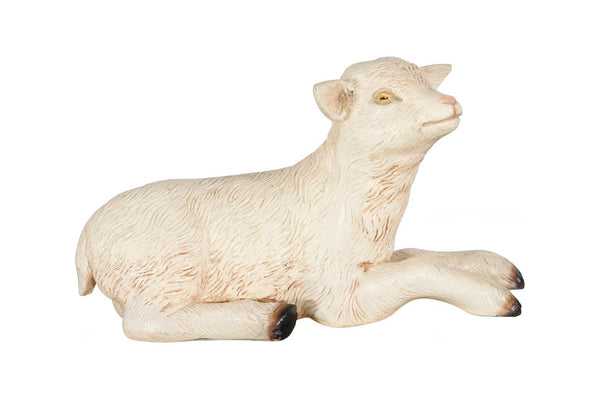 Phillips Collection Goat Sculpture Laying Pose Cast Resin White Gel Coat Modern Decorative Accent PH120919