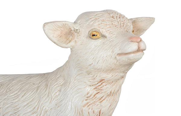 Phillips Collection Goat Sculpture Laying Pose Cast Resin White Gel Coat Modern Decorative Accent PH120919