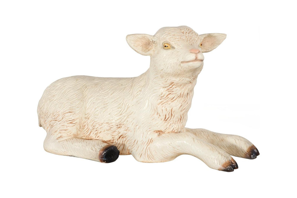 Phillips Collection Goat Sculpture Laying Pose Cast Resin White Gel Coat Modern Decorative Accent PH120919
