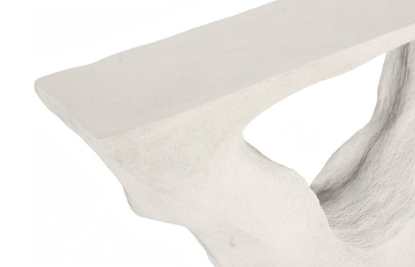 Phillips Collection Strata Sculptural Console Table Limestone Textured Resin Entryway Accent Modern Roman Stone PH121085