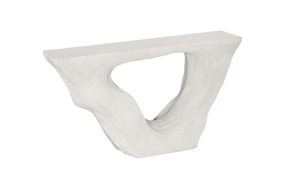 Phillips Collection Strata Sculptural Console Table Limestone Textured Resin Entryway Accent Modern Roman Stone PH121085