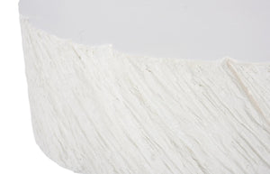 Phillips Collection Shear Oval Stone Composite Coffee Table Sculpted Relief Grooves for Modern Living Rooms PH121183