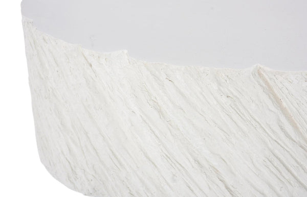 Phillips Collection Shear Oval Stone Composite Coffee Table Sculpted Relief Grooves for Modern Living Rooms PH121183