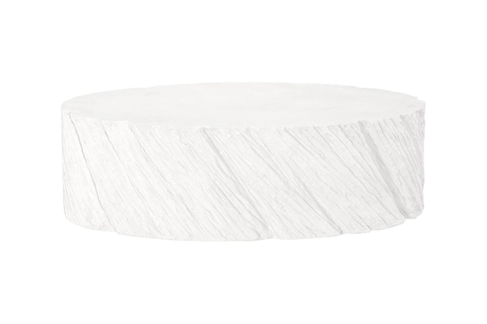 Phillips Collection Shear Oval Stone Composite Coffee Table Sculpted Relief Grooves for Modern Living Rooms PH121183