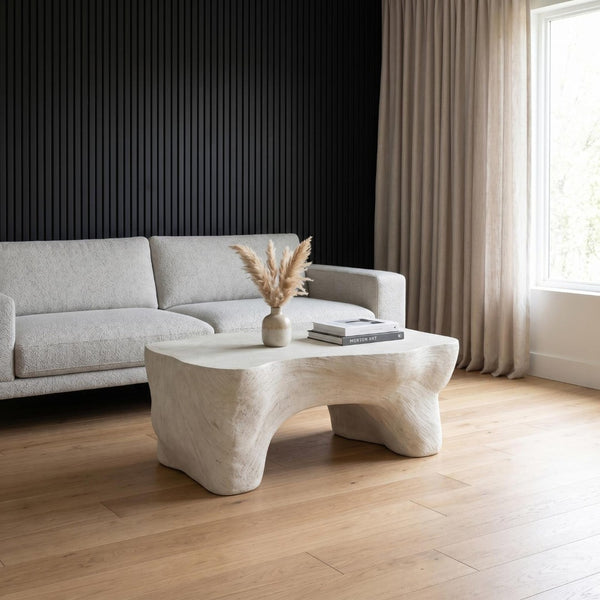 Phillips Collection Strata Sculptural Coffee Table Organic Modern Sediment Stone Finish Living Room Accent PH121295