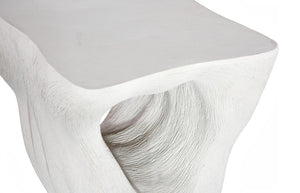 Phillips Collection Strata Sculptural Resin Side Table with Stone Finish and Carved Opening Accent PH121296