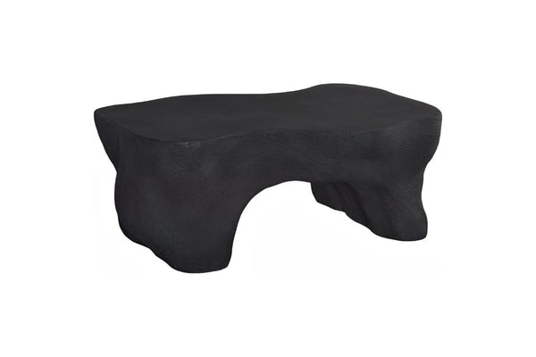 Phillips Collection Strata Sculptural Resin Stone Coffee Table with Carved Opening for Modern Living Rooms PH121981
