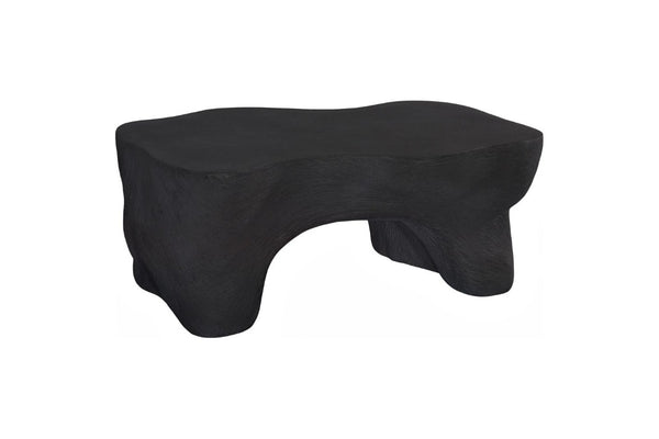 Phillips Collection Strata Sculptural Resin Stone Coffee Table with Carved Opening for Modern Living Rooms PH121981