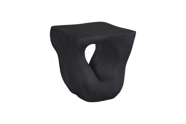Phillips Collection Strata Sculptural Side Table Matte Charcoal Stone Finish Organic Architectural Form PH121982