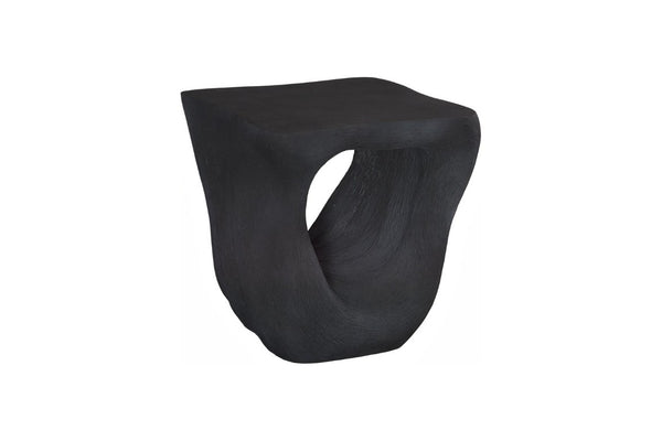 Phillips Collection Strata Sculptural Side Table Matte Charcoal Stone Finish Organic Architectural Form PH121982