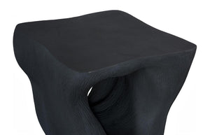 Phillips Collection Strata Sculptural Side Table Matte Charcoal Stone Finish Organic Architectural Form PH121982
