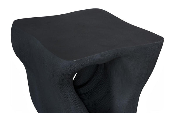 Phillips Collection Strata Sculptural Side Table Matte Charcoal Stone Finish Organic Architectural Form PH121982