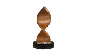 Phillips Collection Twist Sculptural Floor Fountain Wood Grain Composite Indoor Statement Water Feature PH53012