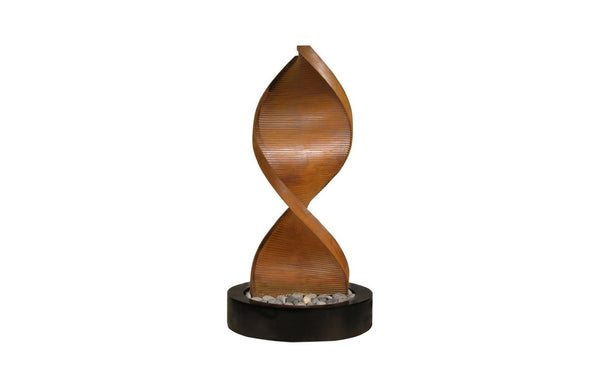 Phillips Collection Twist Sculptural Floor Fountain Wood Grain Composite Indoor Statement Water Feature PH53012