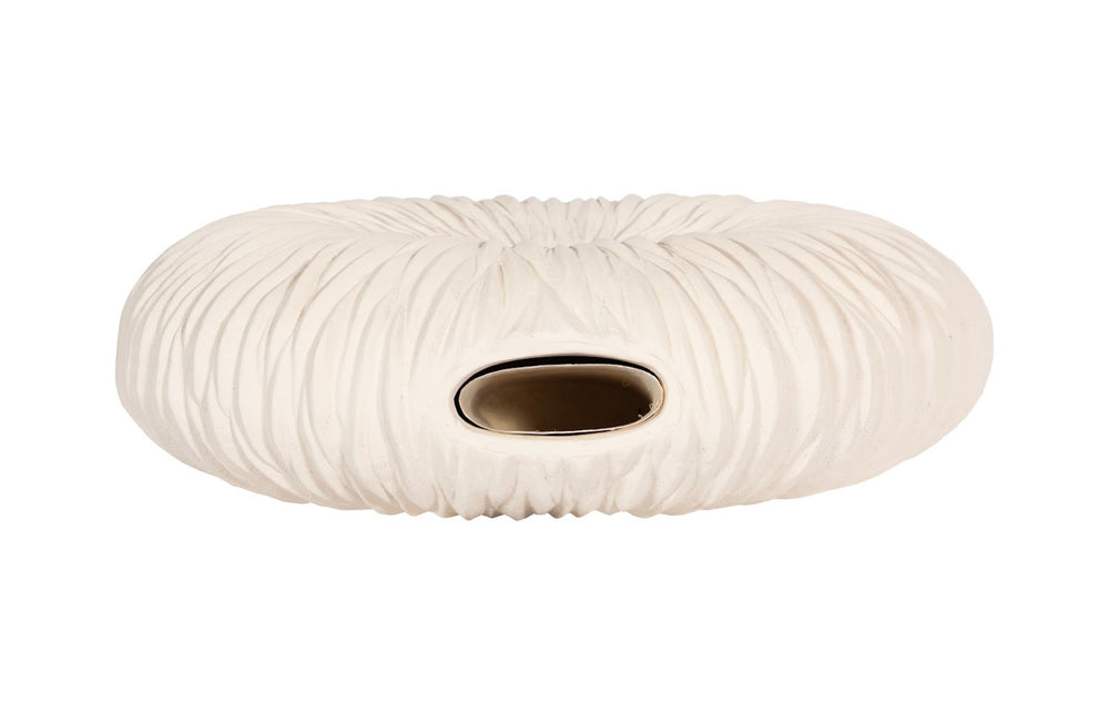 Phillips Collection Waves Circle Vase - Modern Organic Design in Off-White, Perfect for Dried Flowers or as Art Piece LG PH53119