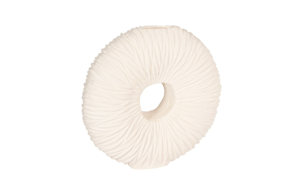 Phillips Collection Waves Circle Vase - Modern Organic Design in Off-White, Perfect for Dried Flowers or as Art Piece LG PH53119