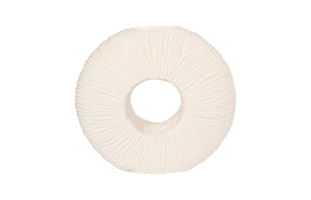 Phillips Collection Waves Small Circle Vase – Durable, Lightweight Design Inspired By Nature's Beauty For Modern Spaces Off White Resin Composite Ph53120