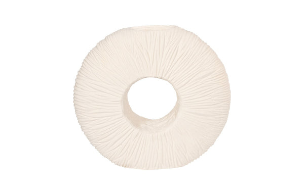 Phillips Collection Waves Small Circle Vase – Durable, Lightweight Design Inspired By Nature's Beauty For Modern Spaces Off White Resin Composite Ph53120