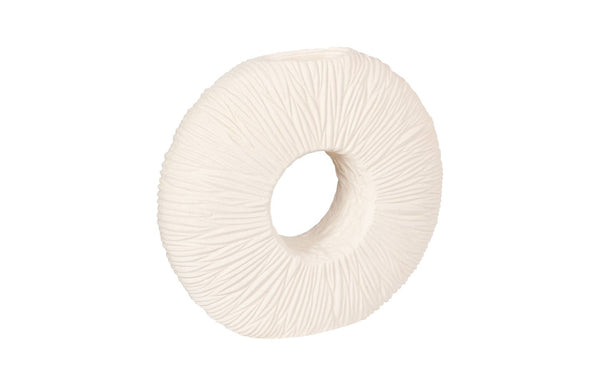 Phillips Collection Waves Small Circle Vase – Durable, Lightweight Design Inspired By Nature's Beauty For Modern Spaces Off White Resin Composite Ph53120