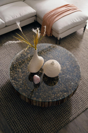 Phillips Collection Waves Resin Composite Sculptural Vase with Textured Organic Form for Modern Home Decor PH53121