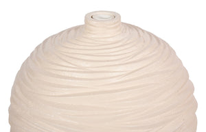 Phillips Collection Waves Sphere Vase - Contemporary Organic Design, Durable Composite, Inspired By Nature's Patterns Off White Resin Composite Ph53125