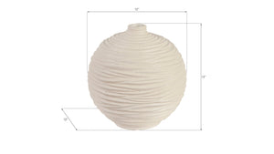 Phillips Collection Waves Sphere Vase - Contemporary Organic Design, Durable Composite, Inspired By Nature's Patterns Off White Resin Composite Ph53125