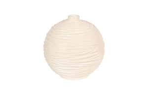 Phillips Collection Waves Sphere Vase - Contemporary Organic Design, Durable Composite, Inspired By Nature's Patterns Off White Resin Composite Ph53125