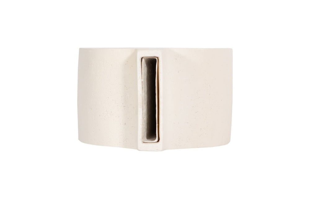 Phillips Collection Sonic Round Vase: Modern Organic Design With Textured Stone Cast Finish For Effortless Elegance Off White Resin Composite Ph53129