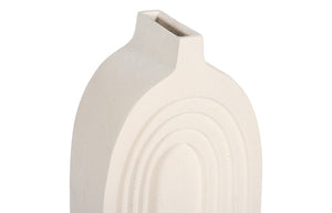 Phillips Collection Sonic Round Vase: Modern Organic Design With Textured Stone Cast Finish For Effortless Elegance Off White Resin Composite Ph53129