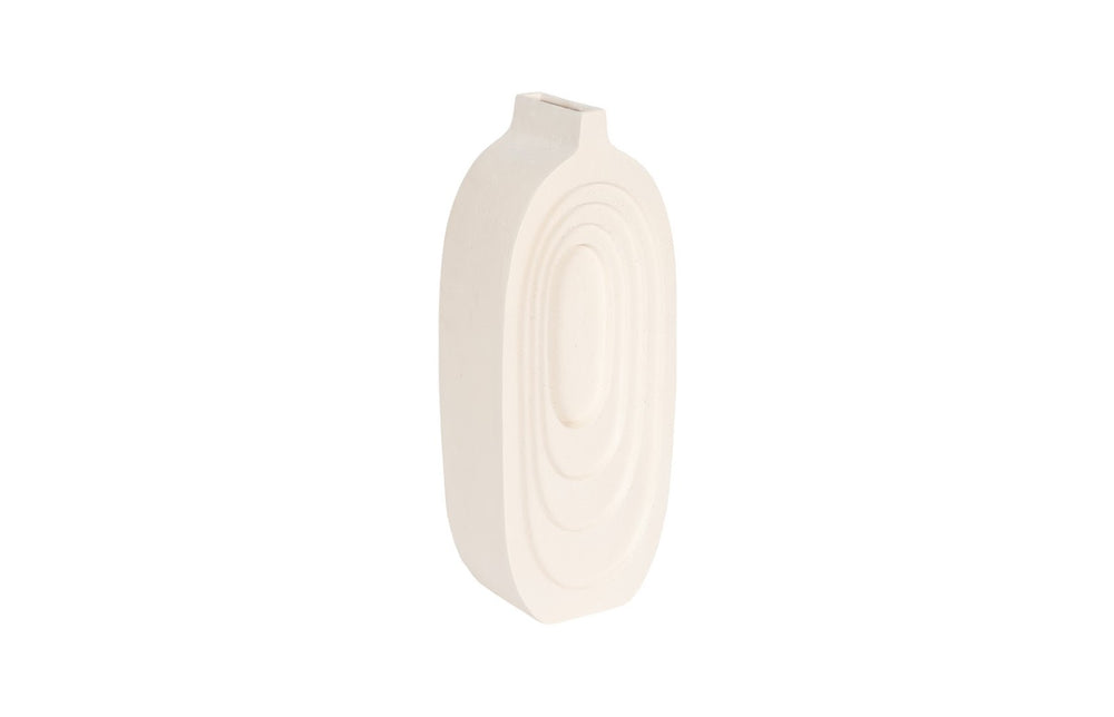 Phillips Collection Sonic Round Vase: Modern Organic Design With Textured Stone Cast Finish For Effortless Elegance Off White Resin Composite Ph53129