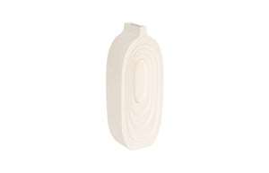 Phillips Collection Sonic Round Vase: Modern Organic Design With Textured Stone Cast Finish For Effortless Elegance Off White Resin Composite Ph53129
