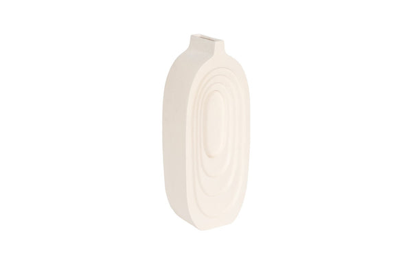 Phillips Collection Sonic Round Vase: Modern Organic Design With Textured Stone Cast Finish For Effortless Elegance Off White Resin Composite Ph53129