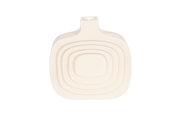 Phillips Collection Sonic Round Vase: Modern Organic Design With Textured Stone Cast Finish For Effortless Elegance Off White Resin Composite Ph53130