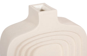 Phillips Collection Sonic Round Vase: Modern Organic Design With Textured Stone Cast Finish For Effortless Elegance Off White Resin Composite Ph53130