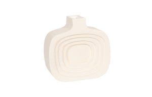 Phillips Collection Sonic Round Vase: Modern Organic Design With Textured Stone Cast Finish For Effortless Elegance Off White Resin Composite Ph53130