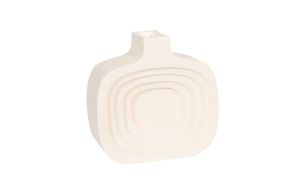 Phillips Collection Sonic Round Vase: Modern Organic Design With Textured Stone Cast Finish For Effortless Elegance Off White Resin Composite Ph53130