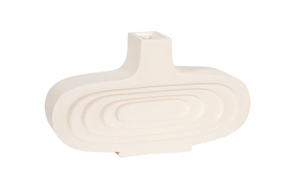 Phillips Collection Sonic Round Vase: Sculptural Off-White Decorative Accent for Modern Interiors and Floral Displays Wide PH53131