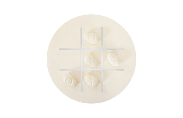 Phillips Collection Tic-Tac-Toe Stone – Oversized Off-White Resin Game for Stylish Indoor & Outdoor Fun and Décor PH54727