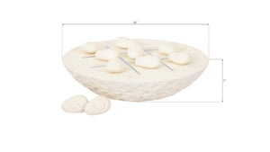 Phillips Collection Tic-Tac-Toe Stone – Oversized Off-White Resin Game for Stylish Indoor & Outdoor Fun and Décor PH54727