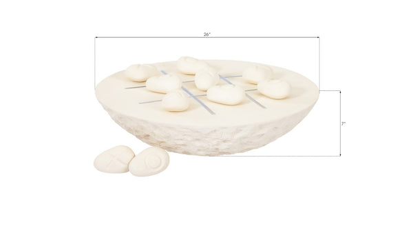 Phillips Collection Tic-Tac-Toe Stone – Oversized Off-White Resin Game for Stylish Indoor & Outdoor Fun and Décor PH54727