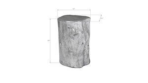 Phillips Collection Log Stool – Sculptural Accent with Silver Leaf Finish for Modern Spaces and Versatile Use Silver Leaf, SM PH55914