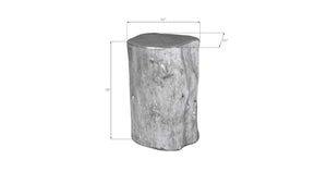 Phillips Collection Log Trunk Stool Cast Resin with Metallic Leaf Finish Sculptural Accent for Modern Interiors Silver PH55914
