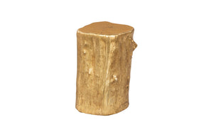 Phillips Collection Log Stool – Sculptural Accent with Silver Leaf Finish for Modern Spaces and Versatile Use Gold Leaf, SM PH55915