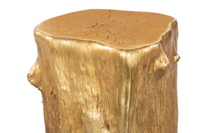 Phillips Collection Log Stool – Sculptural Accent with Silver Leaf Finish for Modern Spaces and Versatile Use Gold Leaf, SM PH55915